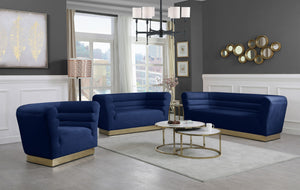 Clarence Chair In Navy Velvet