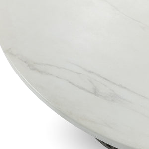 Caspia Outdoor Round Dining Table - Snowdrift White/Black
