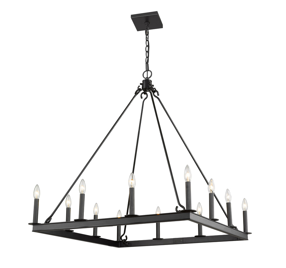 Barclay 12 Light Chandelier in Matte Black Finish