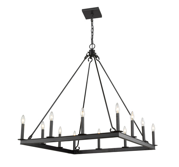 Barclay 12 Light Chandelier in Matte Black Finish