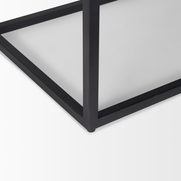 Sloan Black Wood W/Black Metal Frame Side Table