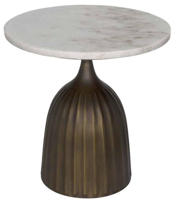 Samuel Side Table, Aged Brass