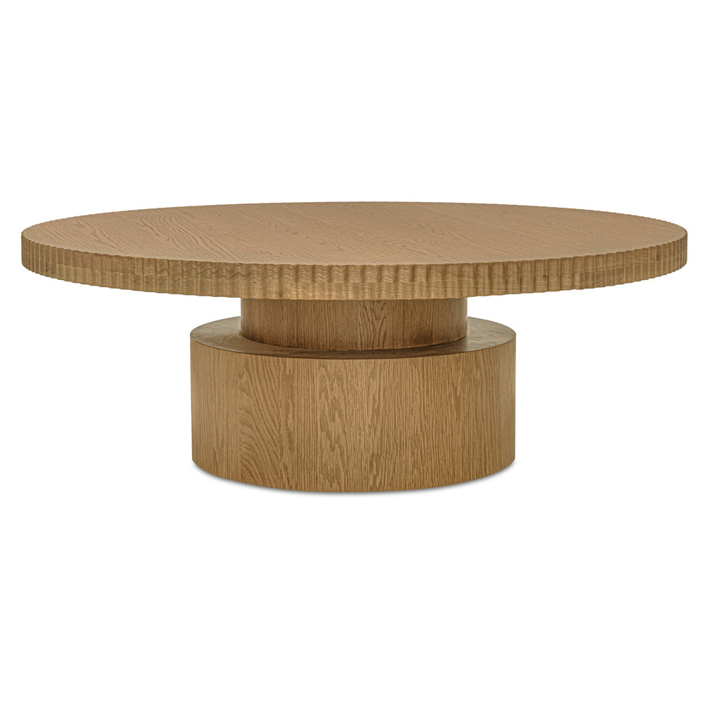 Leigh Brown Coffee Table with Scalloped Edge