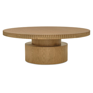 Leigh Brown Coffee Table with Scalloped Edge