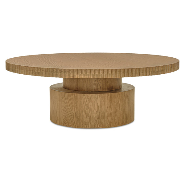 Leigh Brown Coffee Table with Scalloped Edge