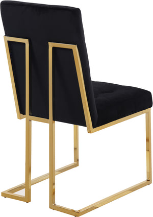 Benny Dining Chair In Black Velvet