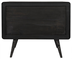 Bart Chest in Cinder Black Mindi and Veneer with Brass Pulls