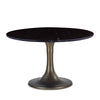 Palm Springs 48" Round Dining Table Black Marble with Gold Base