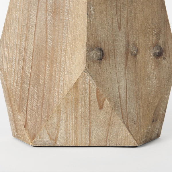 Allen III Tall Natural Wooden Base Oval Vase