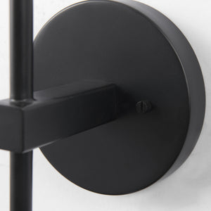 Clyde 6.0L x 8.0W x 37.0H Matte Black W/Glass Round Wall Sconce