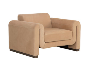 ROMER ARMCHAIR - DISTRESSED BROWN - NUBUCK TAN LEATHER