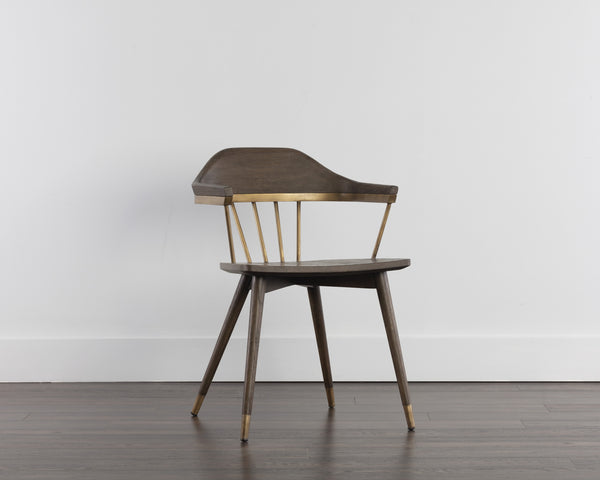 DEMI DINING ARMCHAIR - DISTRESSED BROWN