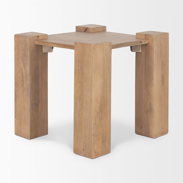 Beth Light Brown Wood Square Accent Table