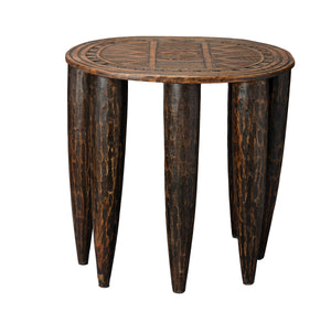 Naga Mango Wood Side Table, Brown