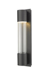 Striate 1 Light Outdoor Wall Sconce in Black Finish