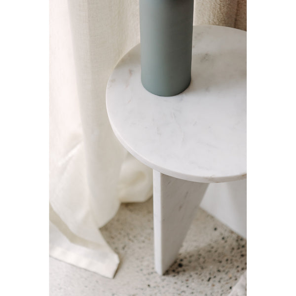 Grace Accent Table in White Marble
