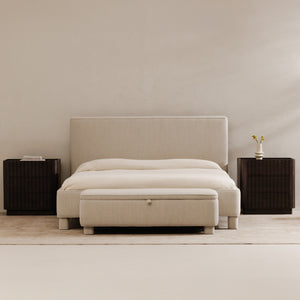 Ichigo Queen Bed in Light Grey Upholstery