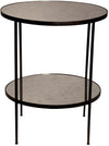 Anna Side Table, Black Steel with Antiqued Mirror