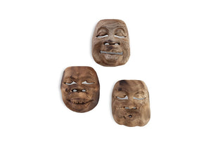 Indonesian Masks, Assorted, Gray Stone Effect