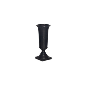 Cassia Cast Aluminum Vase Black, Art Deco