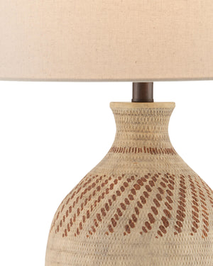Faiyum Table Lamp In Tan & Brown & Hand Rubbed Bronze
