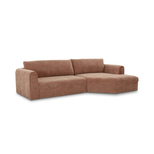 Madrid Right Sectional in Heritage Pink Chenille