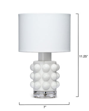 Seltzer Blown Glass Table Lamp, White