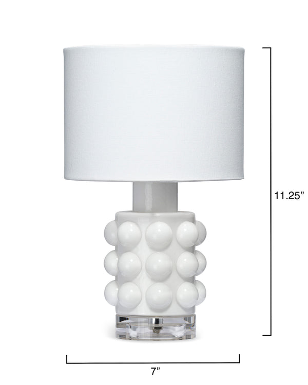 Seltzer Blown Glass Table Lamp, White