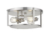 Halcyon 3 Light Flush Mount in Brushed Nickel Finish