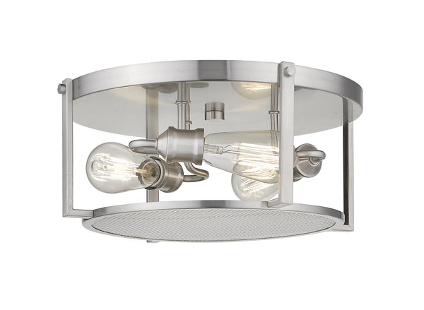Halcyon 3 Light Flush Mount in Brushed Nickel Finish