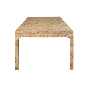 MODERN RECTANGULAR DINING TABLE IN BURL WOOD