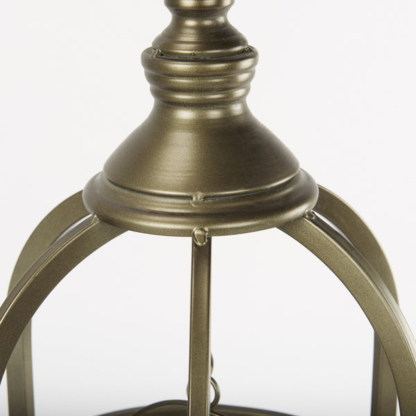 Gerson I Large Cage-Style Gold Metal Candle Holder Lantern