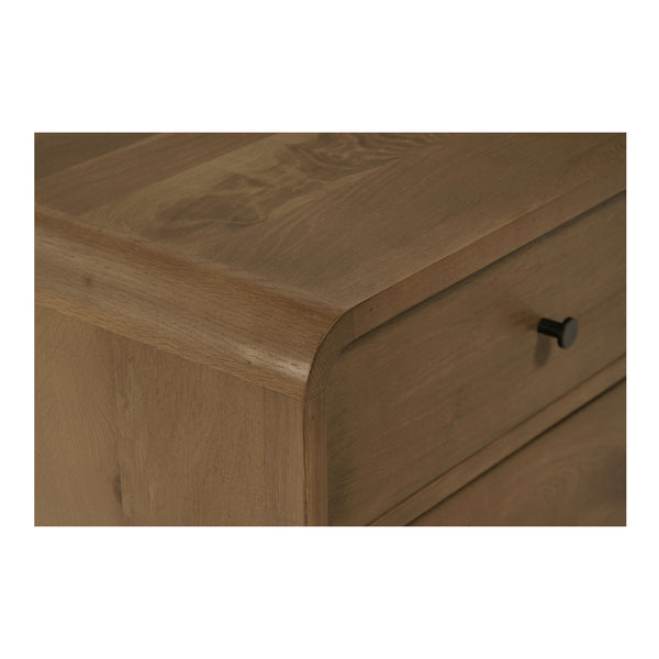 Riley Nightstand with Waterfall Edge in Oak