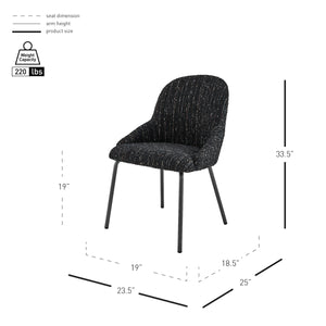 Katrisa KD Boucle Dining Side Chair, Zenith Black