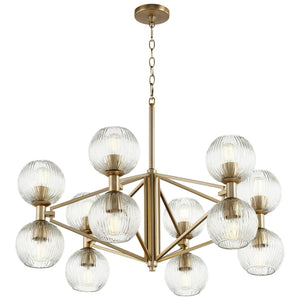 Helios Chandelier in Aged Brass