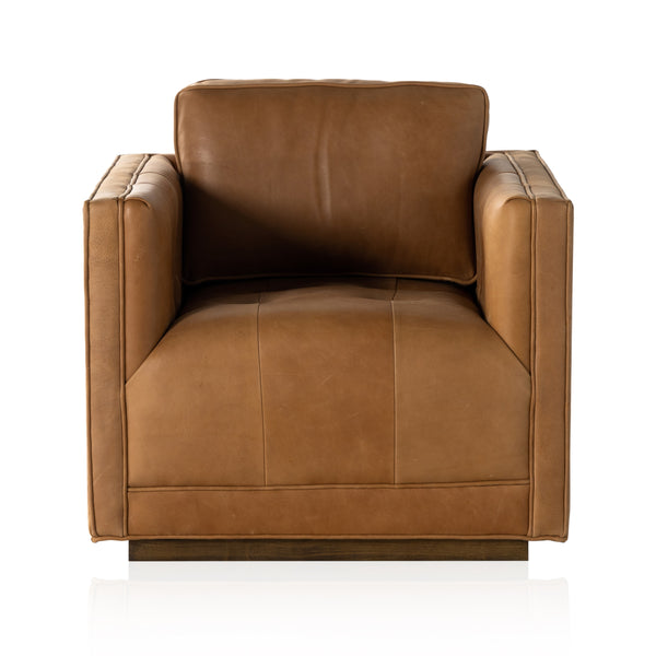 Kiera Swivel Chair In Palermo Cognac