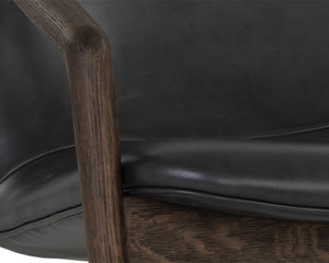CINELLI LOUNGE CHAIR - DISTRESSED BROWN - BRENTWOOD CHARCOAL LEATHER