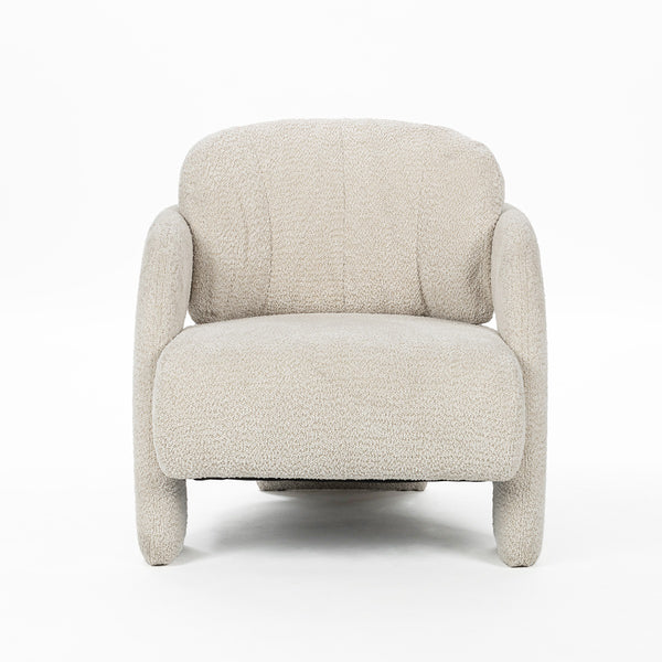 Salino Upholstered Lounge Chair in Natural Fabric