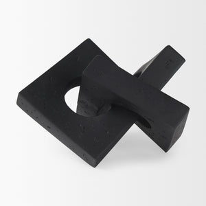 Linx  Small Matte Black Resin Sculpture Decorative Object