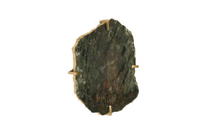 Gem Wall Slice in Brass Setting, Glacier Charcoal