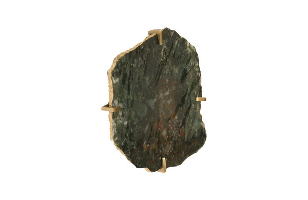 Gem Wall Slice in Brass Setting, Glacier Charcoal
