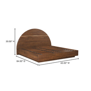Moe's Watson Queen Bed in Brown Acacia