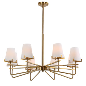 Lassen 8 Light Brass Chandelier