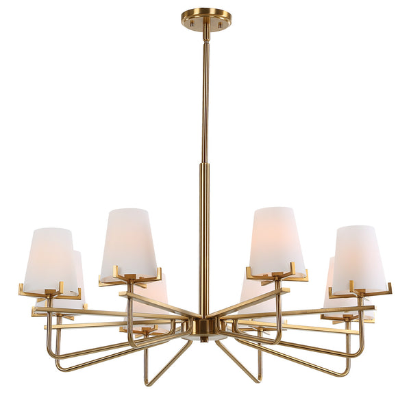 Lassen 8 Light Brass Chandelier