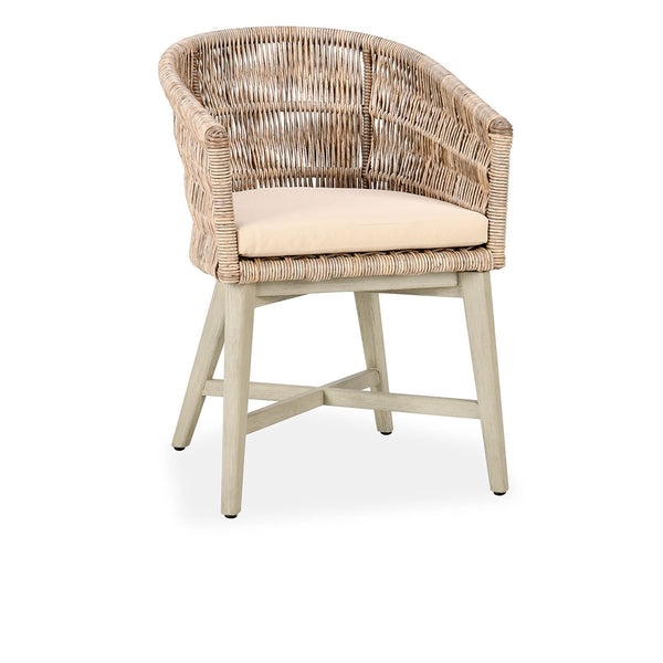 Collins Outdoor Dining Chair in Natural Wood & Sand