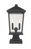 Beacon 2 Light Outdoor Pier Mounted Fixture in Black Finish