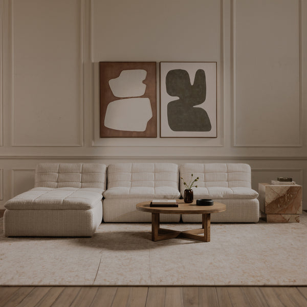Moe's Lino Slipper Chair in Textured Oat