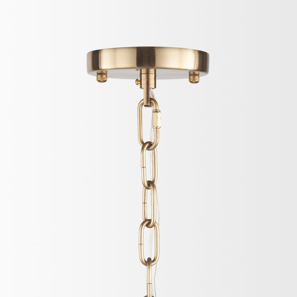 Colleen Antiqued Gold Metal 4-Light Chandelier