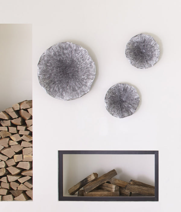 Lotus Wall Art, Silver/Black, Large