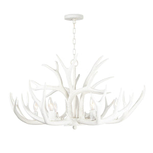Antler Chandelier in White Resin